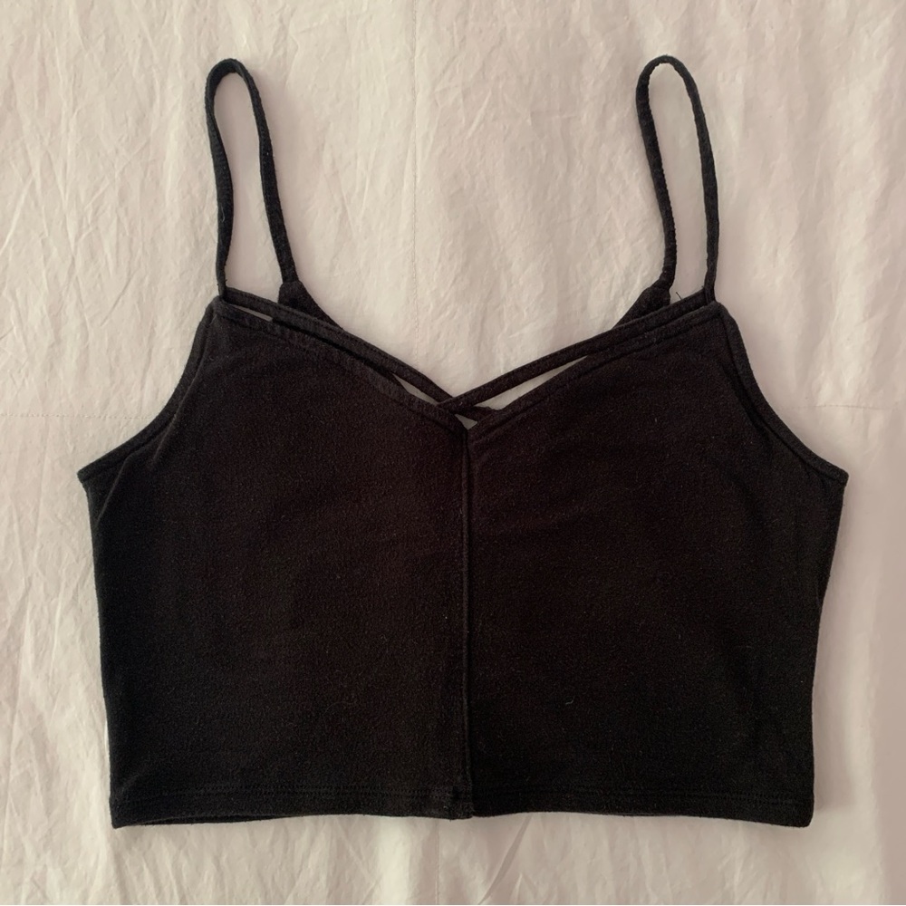 Black Cut Out Crop Top Tank Top Bralette